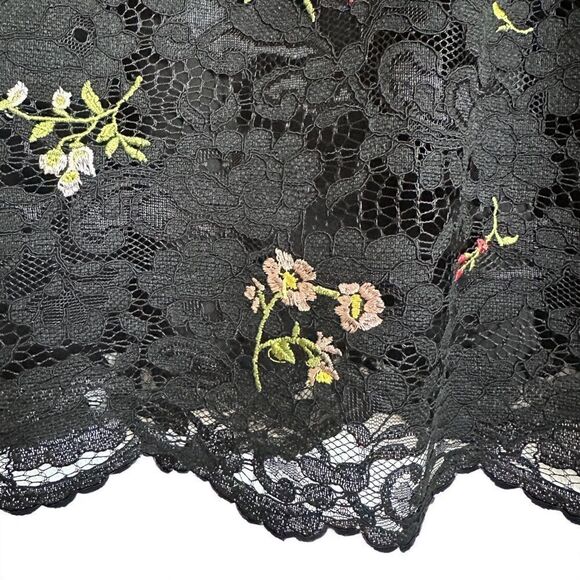 Laundry by Shelli Segal Floral Lace Sleeveless Blouse Black Size Small - Picture 3 of 5